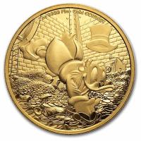 Niue - 250 NZD Disney(TM) Scrooge McDuck / Dagobert Duck 2025 - 1 Oz Gold BU im Blister
