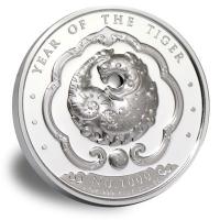 Bhutan - 1000 Nu Lunar Jahr des Tigers 2022 - 5 Oz Silber PP HR