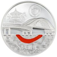Palau 20 USD Tiffany Art Metropolis: Seoul 2024 3 Oz Silber PP Ultra High Relief Rückseite