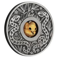 Tuvalu 1 TVD Lunar III Schlange 2025 1 Oz Silber AntikFinish Rotating Charm