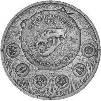 Liberia 20 Dollar Megafauna: Höhlenlöwe (Cave Lion) Oblivion 2026 1 Oz Silber UV Effekt Rückseite