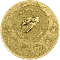 Liberia 500 Dollar Megafauna: Höhlenlöwe (Cave Lion) 2026 1 Oz Gold Rückseite