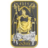 Großbritannien Nordische Götter: Odin 1 Oz Silberbarren Gilded
