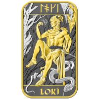 Großbritannien Nordische Götter: Loki 1 Oz Silberbarren Gilded