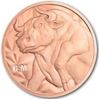 USA GSM Bulle und Bär (Bull & Bear) 1 Oz Kupfer Rückseite