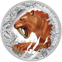 Niue 1 NZD Säbelzahntiger 2026 1 Oz Silber PP Color