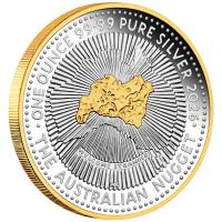 Australien - 1 AUD Australian Nugget 40. Jubiläum 2026 - 1 Oz Silber PP Gilded