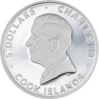 Cook Island 5 CID Line Art: Flamingo 2026 1 Oz Silber PP Color Rückseite