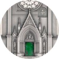 Cook Island 20 CID Tiffany Art Portals: Mailand u. Prag 2026 3 Oz Silber Antik Finish Color Rückseite