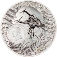 Cook Island 5 CID Jurassic Relics: Carcharodontosaurus 2026 1 Oz Silber Ultra High Relief Rückseite