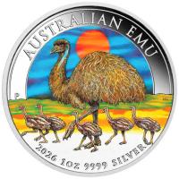 Australien - 1 AUD Emu Color 2026 - 1 Oz Silber Color