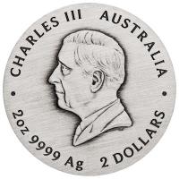 Australien 2 AUD Lunar III Pferd 2026 2 Oz Silber Antik Finish Rückseite