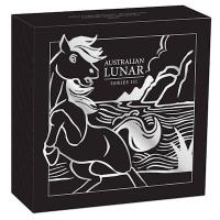 Australien - 2 AUD Lunar III Pferd 2026 - 2 Oz Silber Antik Finish