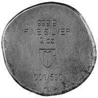 Germania Mint Guss Silberbarren WMF Bearlin 2026 2 Oz Silber Antik Finish Rückseite