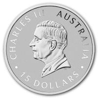 Australien 15 AUD Kookaburra 2026 1/10 Oz Platin Rückseite