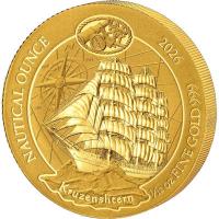 Ruanda - 100 RWF Nautische Unze Kruzenshtern 2026 - 1/12 Oz Gold