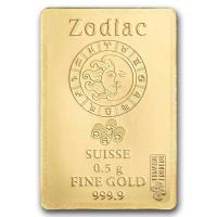 Goldbarren PAMP Sternzeichen: Löwe 0,5g Gold im Blister Rückseite