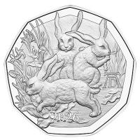 Österreich - 5 Euro Dürers Hasentrio 2026 - Silbermünze