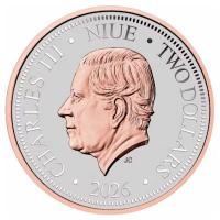 Niue 2 Dollar Super Incused Wedge tailed Eagle 2026 1 Oz Silber Rose Gold Rückseite