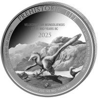 Kongo - 20 Francs Prähistorisches Leben II. Velociraptor Mongoliensis (6.) - 1 Oz Silber