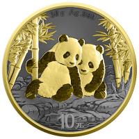 China - 10 Yuan Panda Golden Ring 2026 - 30g Silber Gilded