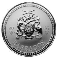 Barbados 1 Dollar Trident Dreizack 2025 1 Oz Silber Rückseite