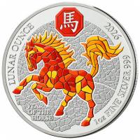 Ruanda - 50 RWF Lunar Serie Pferd 2026 - 1 Oz Silber PP Color