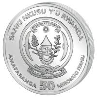 Ruanda 50 RWF Lunar Serie Pferd 2026 1 Oz Silber PP Rosé Gilded Rückseite