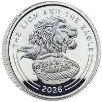 Großbritannien - 2 GBP The Lion and The Eagle 2026 - 1 Oz Silber PP