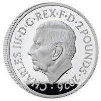 Großbritannien 2 GBP The Lion and The Eagle 2026 1 Oz Silber PP Rückseite