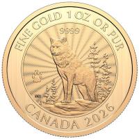 Kanada - 50 CAD Der Majestätische Wolf 2026 - 1 Oz Gold