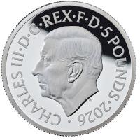 Großbritannien 5 GBP Britannia 2026 2 Oz Silber PP Rückseite