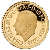 Großbritannien 10 GBP Britannia 2026 1/10 Oz Gold PP Rückseite