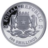 Somalia African Wildlife Elefant 2023 1 Oz Silber Privy ANA Rückseite