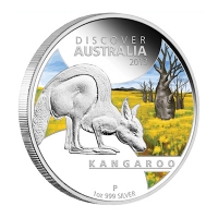 Australien - 1 AUD Discover Australia 2013 Knguru - 1 Oz Silber