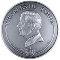 Samoa 20 Dollar Altes Ägypten 1 KG Silber Antik Finish Rückseite