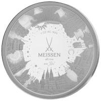 Silbermedaille 315 Jahre Meissen Porzellan 2025 1 Oz Silber PP Rückseite