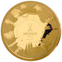 Silbermedaille 315 Jahre Meissen Porzellan 2025 1 Oz Silber PP Gilded Rückseite