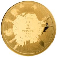 Goldmedaille 315 Jahre Meissen Porzellan 2025 1 Oz Gold PP Rückseite