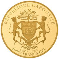 Gabun 10000 Francs Jahr der Schlange 2025 1 Oz Gold PP Rückseite