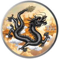 China 2x10 Yuan Drache (Dragon) Night & Day Set 2026 2x1 Oz Silber Color Rückseite
