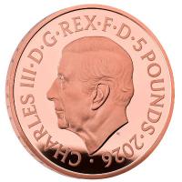 Großbritannien 5 GBP Queen Elizabeth II 100. Jahrestag 2026 Gold PP Rückseite