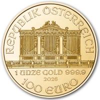 Österreich 100 EURO Philharmoniker 2026 1 Oz Gold Rückseite
