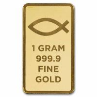 Goldbarren Segen Jesu Christi 1g Gold im Blister Rückseite