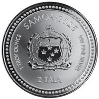 Samoa 2 Tala Seepferdchen Seahorse 2025 1 Oz Silber Rückseite