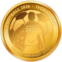 Elfenbeinküste - 50 Francs Fussball WM 2026 - 1/200 Oz Gold