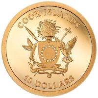 Cook Island 10 CID Vierblättriges Kleeblatt 2026 1g Gold PP Rückseite