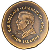 Cook Island 250 CID Krios 2026 1 Oz Gold Antik Finish Rückseite