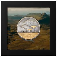 Cook Island - 10 CID Goldene Landschaften: Schottisches Hochland - 2 Oz Silber Antik Finish Color Gilded