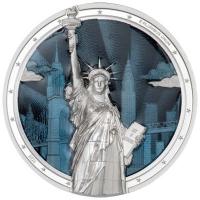 Cook Island - 10 CID Zeitlose Ikonen: Freiheitsstatue - 2 Oz Silber PP Color